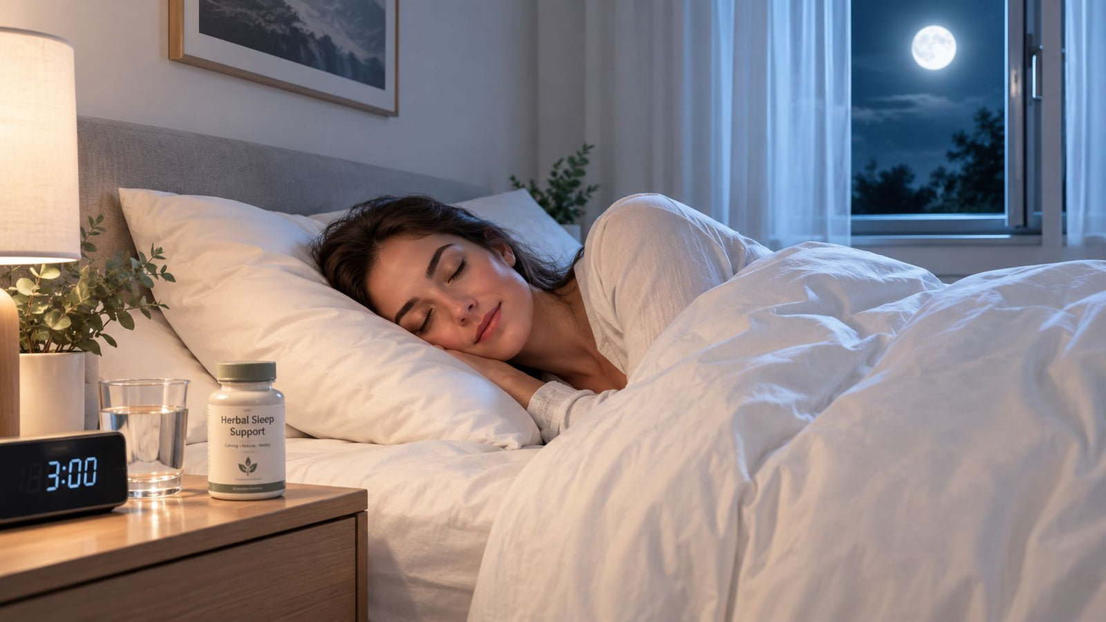 Woman sleeping soundly through the night